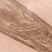 European walnut wood texture, diagonal grain pattern, soft peach background, matte finish, varying brown shades, layered construction.