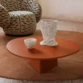 Distinguished Miniforms Albio coffee table crafted in wood with a uniform orange-brown tone and matte finish