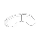 Modular sofa line drawing, curved sections, kidney shape, low profile, white background, studio rendering, seed – composition a.