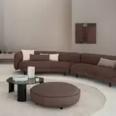 Superior Cierre1972 Seed ottoman with uniform brown textile and matte finish offers absolute comfort