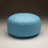 Exceptional Casamania Pollon ottoman with light blue premium fabric and flexible expanded polystyrene balls construction