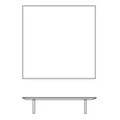 Square coffee table, light-brown leather top, dark border and legs, minimalist design, rectangular form, white background, modern style.