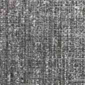 Gray tweed fabric texture with speckled pattern, dense weave, and raised surface; casa casati lulù textile sample detail.