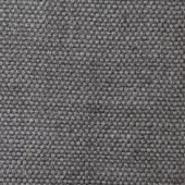 Medium gray woven fabric texture with irregular nubby loops, identified as “casa casati rock” wool blend, matte finish.