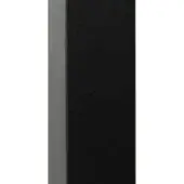 Black metal post with square cross-section against white backdrop, featuring matte finish and subtle text label identifying material composition.