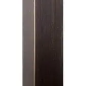 Dark bronze metal structural element with brushed texture, featuring a thin gold accent line and matte sheen against a white background.