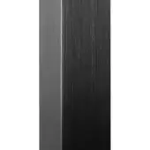 Brushed natural steel metal section, right angle form, vertical graining, matte finish, white background, industrial texture.