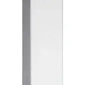 White metal column with a matte finish and vertical dark blue line, displaying “casa casati” branding, against a white backdrop.