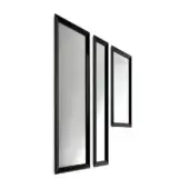 Elegant Horm Yume Black mirror with a sleek extruded aluminum frame and glossy painted finish
