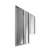 Distinguished Horm Yume Brill mirror with a glossy aluminum frame showcasing a minimalist Italian aesthetic