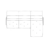 Cardboard box construction diagram with dashed fold lines, black on white, showing rectangular body and angled section with "x" marks.