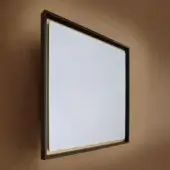 Superior Casa Casati Splendo wall mirror with clear glass and synthetic gold leaf background in glossy wood finish