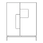 Giorgio I XL armoire, light-colored wood, rectangular cabinet with cutout and vertical handle, minimalist design, square legs.