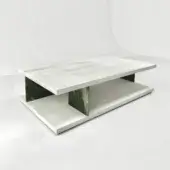 Superior Casa Casati Barcelona coffee table crafted with wood and dark green marble supports in matte and glossy finishes