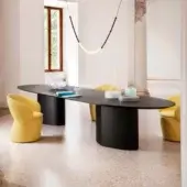 Exceptional Miniforms Monoplauto Maxxxi conference table crafted in dark-stained wood with a matte finish revealing subtle grain