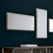 Elegant Turri Milano mirror crafted in brushed nickel metal with a smooth light bronze finish