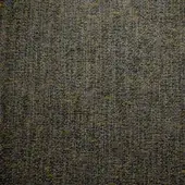 Agata fabric sample by Bolzan Letto, dark charcoal gray woven textile with speckled golden yellow flecks and a looped, granular texture.