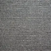 Woven fabric sample, muted gray with heathered texture, speckled with yellow, blue, and white; label reads “bolzan letti azalea 114”.