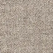 Woven fabric sample, muted gray herringbone pattern, with beige and light brown threads, tight compact weave, slightly napped texture.