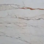 Calacatta matt gold marble texture with bright white base and interwoven gold and warm brown linear veins, displaying a natural porous surface.