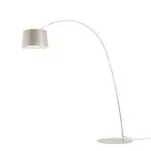 Distinguished Foscarini Twiggy floor lamp with a curved fiberglass composite structure and epoxy powder coated metal base