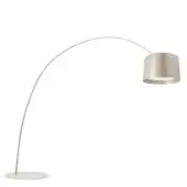 Superior Foscarini Twice As Twiggy floor lamp with a curved silhouette crafted in liquid coated fiberglass and prismatic PMMA shade