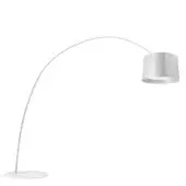 Elegant Foscarini Twice As Twiggy floor lamp with a curved arm built from fiberglass-based composite material and liquid coating