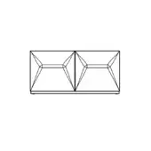 Eden sideboard – size a, dark metal framework, geometric diamond facets, rectangular form, low stepped base, studio shot, white background.