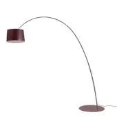 Superior Foscarini Twiggy Elle floor lamp crafted in burgundy fiberglass composite with a liquid coating