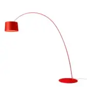 Captivating Foscarini Twiggy Elle floor lamp built in vibrant red fiberglass composite with liquid coating