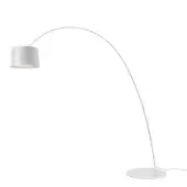 Superior Foscarini Twiggy Elle floor lamp with arched fiberglass composite and liquid coated metal in matte white finish