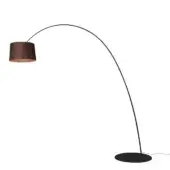 Distinguished Foscarini Twiggy Elle floor lamp with overlapping limed maple oak and a black fiberglass composite frame built with a black metal base