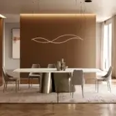 Elegant Bontempi Kimono Barrel table with light cream stone top and glossy gold-toned metallic base