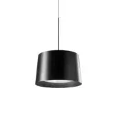 Superior Foscarini Twiggy suspension lamp with a sleek fiberglass composite diffuser and matte black finish