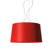 Exceptional Foscarini Twice As Twiggy suspension lamp with a red gradient fiberglass composite diffuser and delicate steel cables