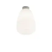 Distinguished Foscarini Rituals ceiling lamp with fixed blown glass and light gray epoxy powder coated metal mount in a plaster-like matte finish