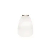 Elegant Foscarini Rituals Semi wall lamp with organic blown glass, striped effect and epoxy powder coated metal mount