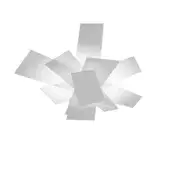 Superior Foscarini Big Bang ceiling lamp with reflected light and translucent white methacrylate slabs crafted in Italy