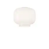 Superior Foscarini Chouchin ceiling lamp with hand-blown cased glass diffuser and glossy white finish