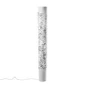 Distinguished Foscarini Tress floor lamp in white showcases a fiberglass composite diffuser with an epoxy powder coated finish