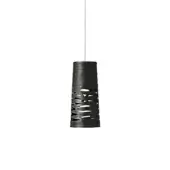 Distinguished Foscarini Tress suspension lamp crafted in woven fiberglass-based composite with a dark matte finish
