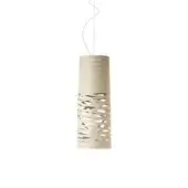 Exceptional Foscarini Tress suspension lamp crafted in pale beige fiberglass composite with a matte finish