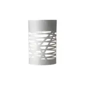 Distinguished Foscarini Tress wall lamp crafted in light grey fiberglass-based composite with an intricate open-work design and matte finish