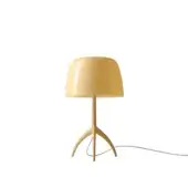 Foscarini Lumiere Nuances table lamp, Creta, with rounded opaque shade, glossy finish, and slender tripod base.