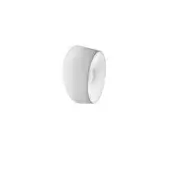 Lumiere Wall Lamp, white, cylindrical body with flared circular opening, matte finish, minimalist modern design, studio shot.
