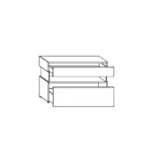 Air sideboard black and white line drawing, modular rectangular unit, single elongated drawer, minimalist geometric design.