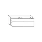 Dresser, wood finish, rectangular form with three wide drawers and integrated left side cabinet, wall-mounted design.
