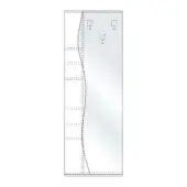 Garment pattern panel with dashed seam allowance, measurement guides, and placement markings, featuring “futura – model b” text.