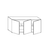 Sideboard, black and white line drawing, rectangular cabinet with three doors, central open shelving, minimalist design, studio rendering.