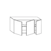 Sideboard, black and white line drawing, curved top, three doors with shelving, minimalist design, rectangular body, elevated base.